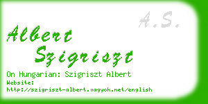 albert szigriszt business card